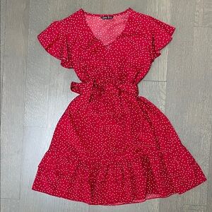 SHEIN Red Polka Dot Mini Dress